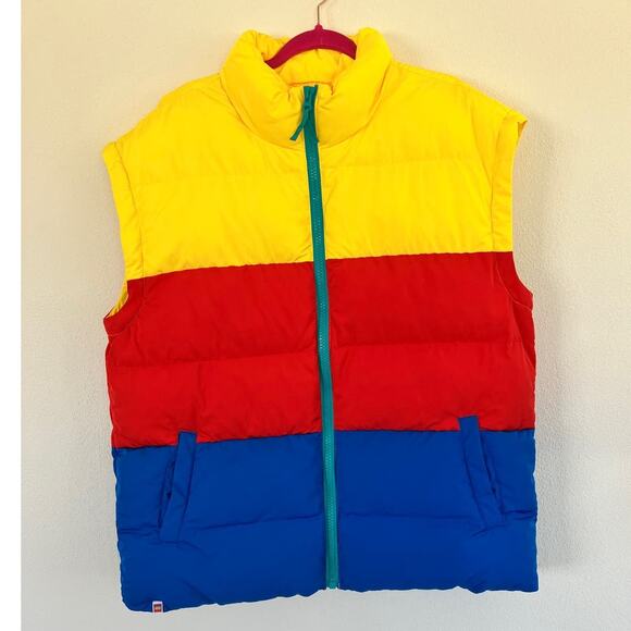 LEGO x Target Colorblock Puffer Jacket Gilet Vest Medium Primary Colors - Picture 5 of 10